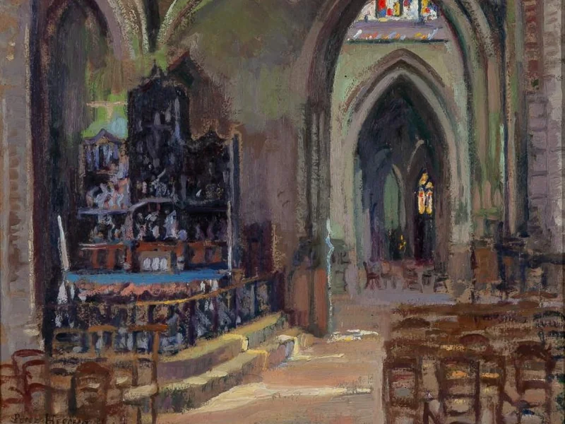 1808-María Luisa Pérez Herrero - Interno di una chiesa